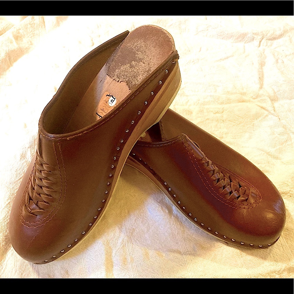 EUC Vintage Båstad Sweden Wooden Clogs